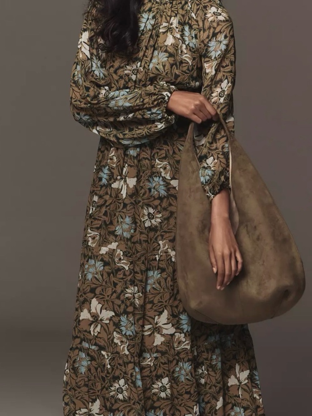 Anthropologie Somerset Long-Sleeve Mock-Neck Chiffon Maxi Dress Size XL - Picture 8 of 8